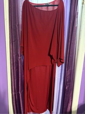 Fashion Nova Burgundy High-Low Draped top
